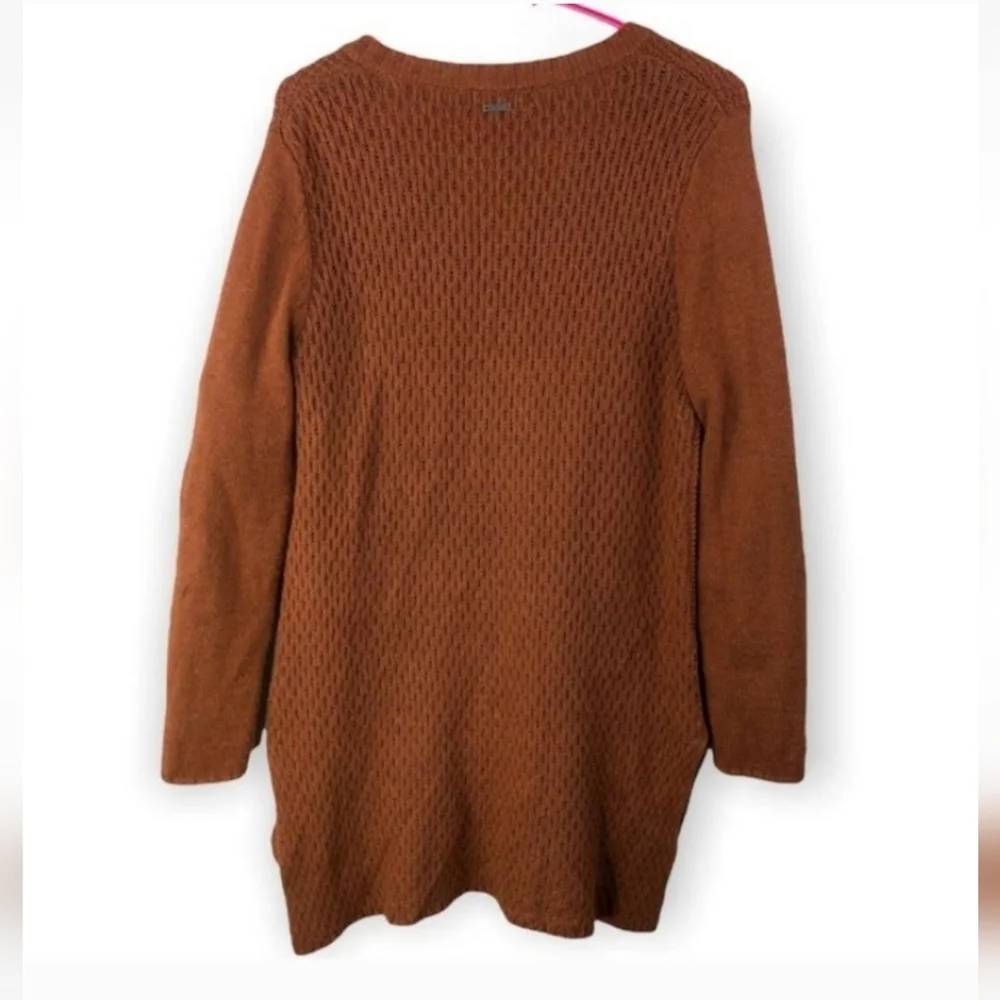 prAna Rust Brown V Neck Tunic Sweater, Medium EUC - Picture 3 of 10